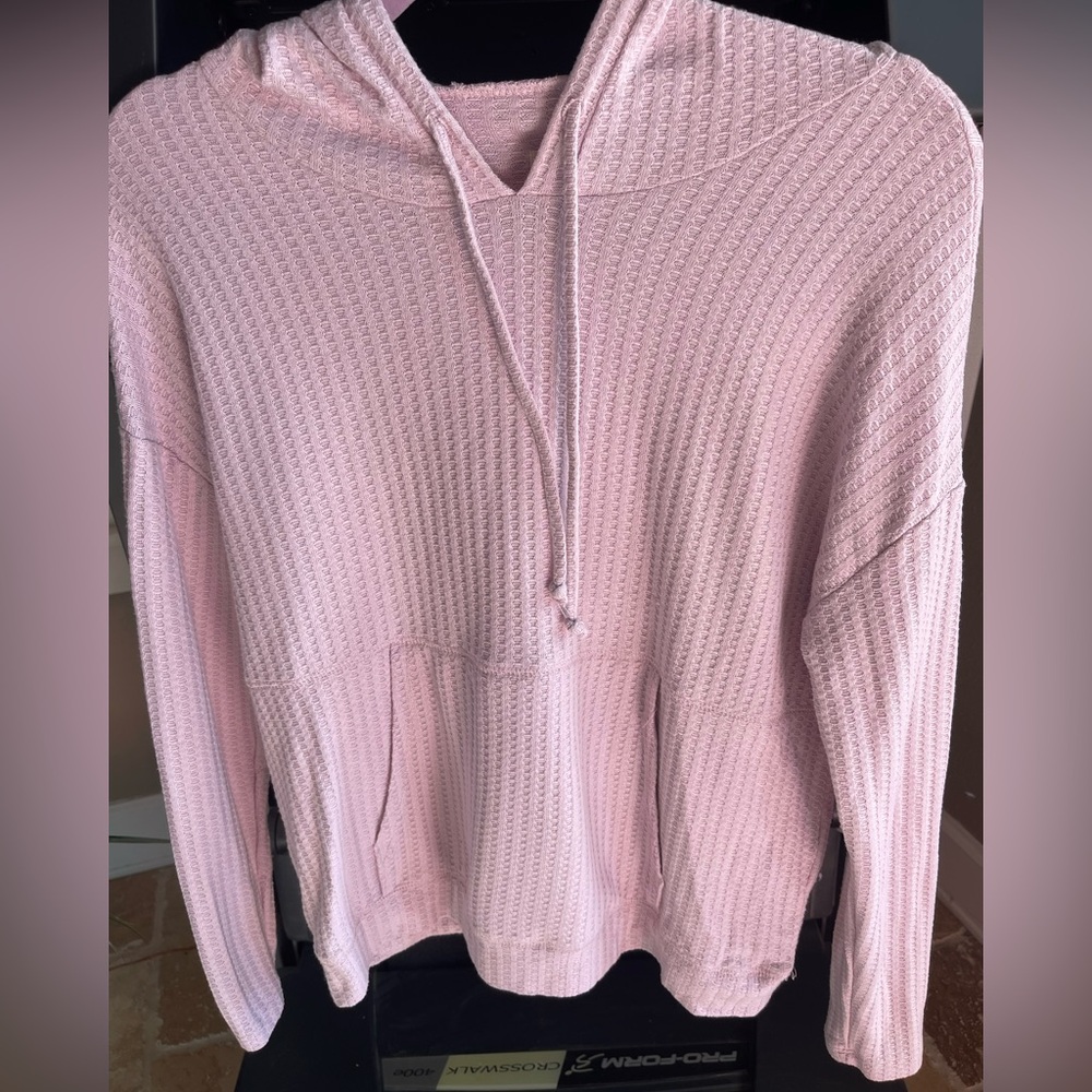 SO Light Pink Waffle Knit Hoodie